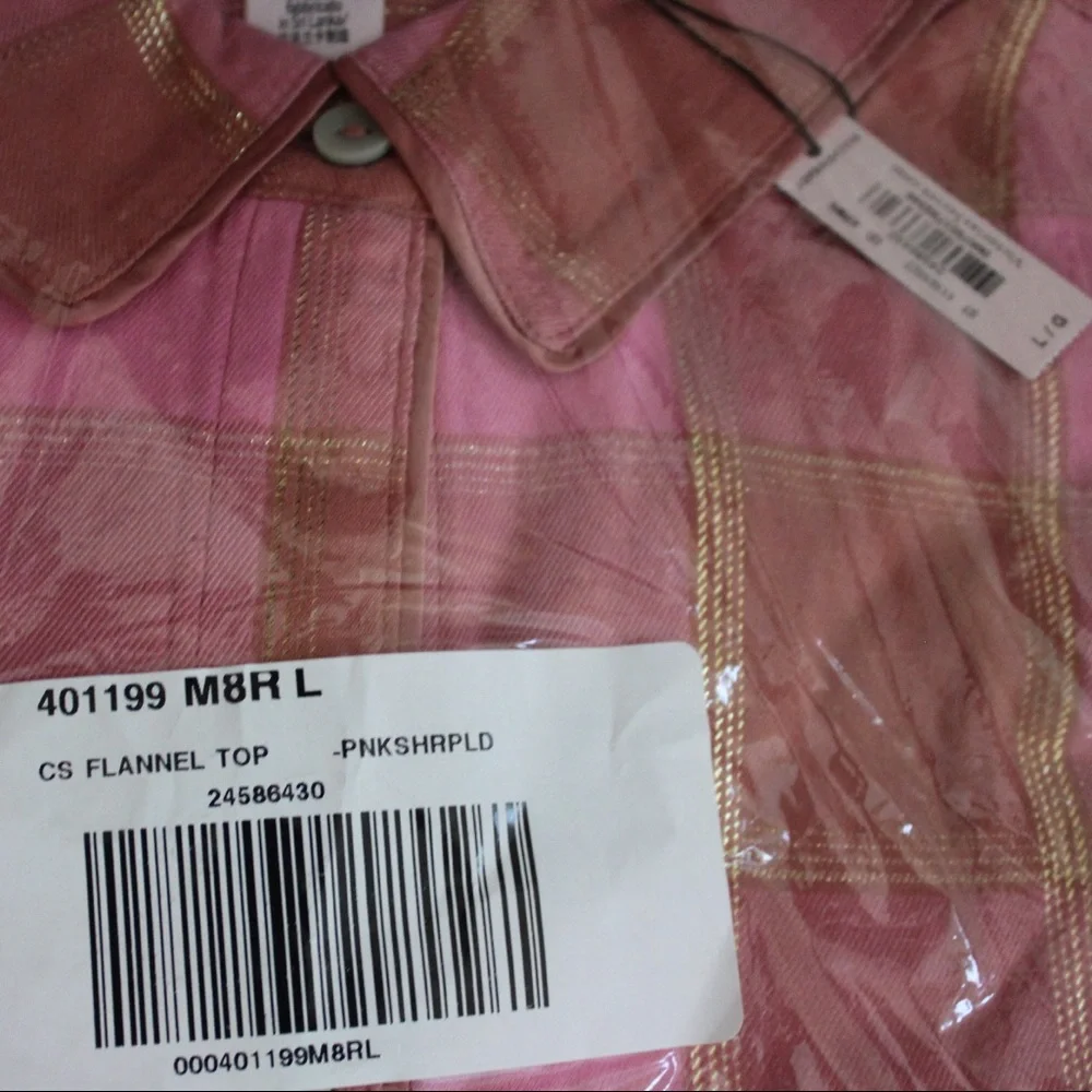 Victoria Secret | Flannel Top Rose Blush Plaid
